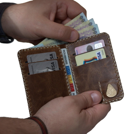 Portofel barbati Jack M, piele naturala premium, compartimentat pentru buletin, carduri si bancnote [2]