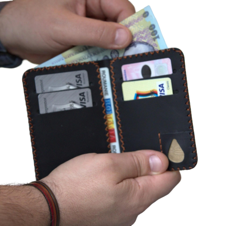 Portofel barbati Jack M, piele naturala premium, compartimentat pentru buletin, carduri si bancnote [5]