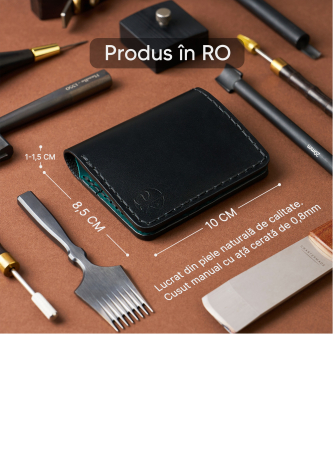 Portofel Barbati Odin din Piele Naturala, Design Slim Bifold [2]