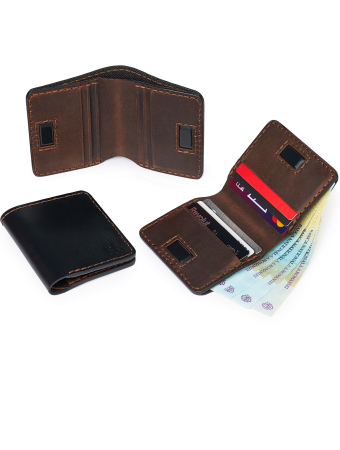 Portofel Barbati Odin din Piele Naturala, Design Slim Bifold [4]