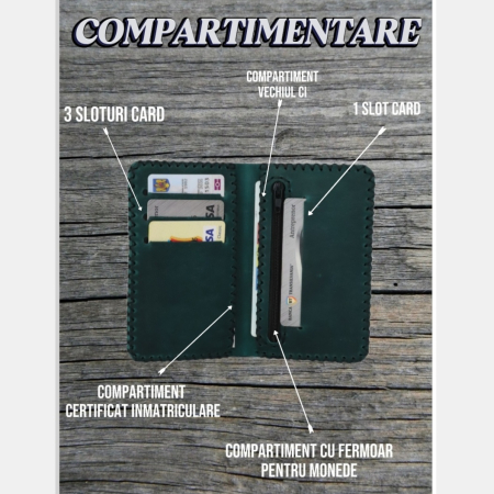 Portofel Barbati Personalizabil Jack 2 L – Piele Naturala pentru Talon Auto [2]