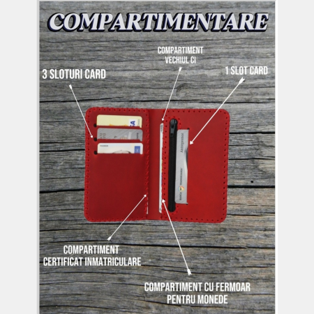 Portofel Barbati Personalizabil Jack 2 L – Piele Naturala pentru Talon Auto [2]