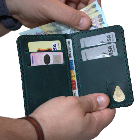 Portofel barbati personalizabil Jack M, piele naturala, compartiment buletin si gravura text sau nume [4]