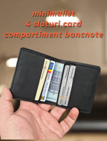 Portofel Barbati Romeo din Piele Naturala – Design Minimalist Ultra-Slim, Lucrat Manual [2]