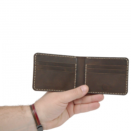 Portofel personalizabil clasic barbati din piele naturala, Hector, maro [4]