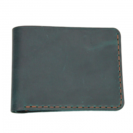 Portofel personalizabil clasic barbati din piele naturala, Hector Young, turcoaz cu detalii maro [3]