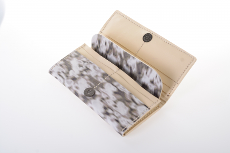 Portofel dama din piele naturala, lucrat si cusut manual, Eva, Handmade, Print Camuflaj, Produs in Romania [6]