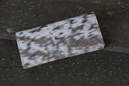 Noutati - Portofel dama din piele naturala, personalizabil, Eva, camuflaj (cusatura crem)