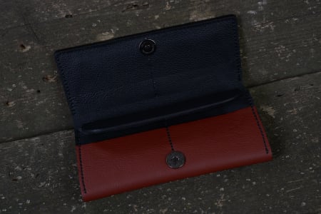 Portofel dama din piele naturala, personalizabil, Eva, grena (cusatura neagra) [1]