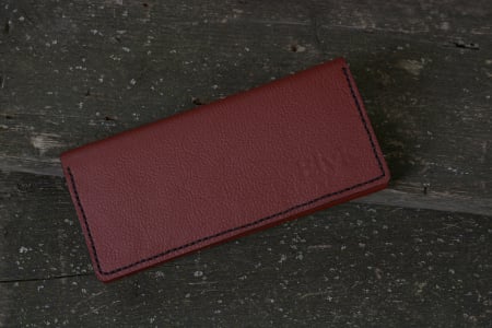 Noutati - Portofel dama din piele naturala, personalizabil, Eva, grena (cusatura neagra)