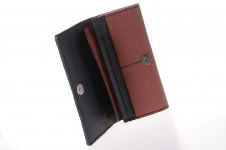 Portofel dama din piele naturala, personalizabil, Eva, grena (cusatura neagra) [6]