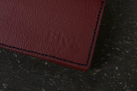 Portofel dama din piele naturala, personalizabil, Eva, grena (cusatura neagra) [2]