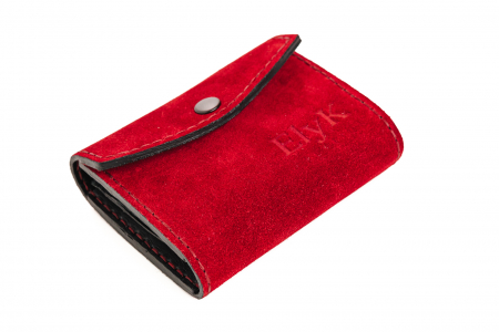 Portofel dama din piele naturala intoarsa, personalizabil, Dalia, Grena [5]