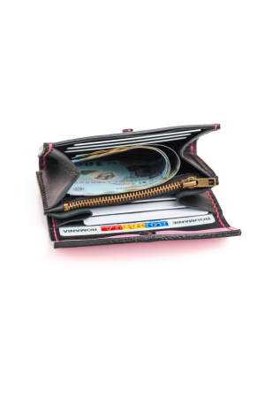 Portofel dama din piele naturala, personalizabil, Dalia, Roz [6]