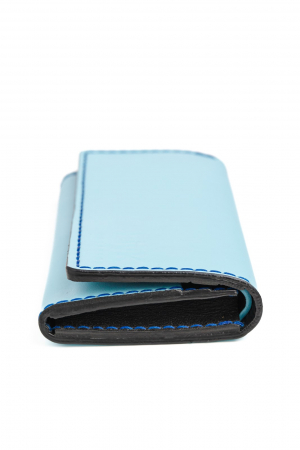 Portofel dama din piele naturala, personalizabil, Eva, bleu (cusatura albastra) [4]