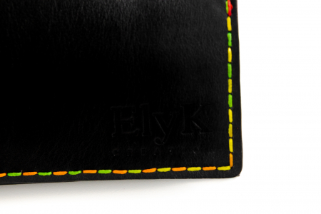 Portofel dama din piele naturala, personalizabil, Eva, negru (cusatura colorata) [4]