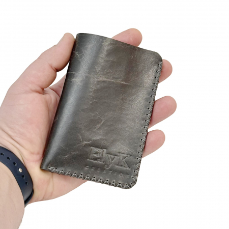 Portofel, personalizabil, din piele naturala, compartiment marunt, Jack 2 M, Gri [6]