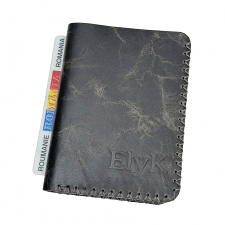 Portofel, personalizabil, din piele naturala, compartiment marunt, Jack 2 M, Gri [5]