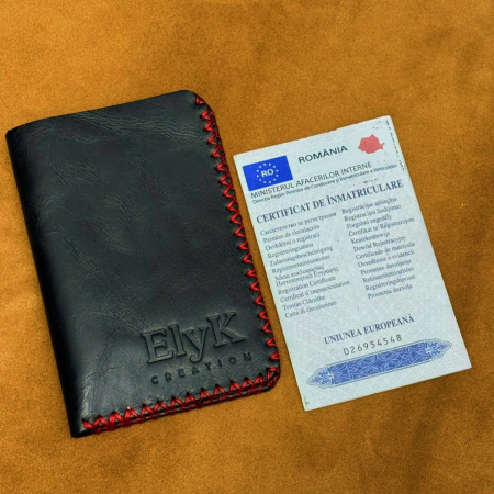 Portofel, personalizabil, din piele naturala, Jack L, Negru antichizat [5]