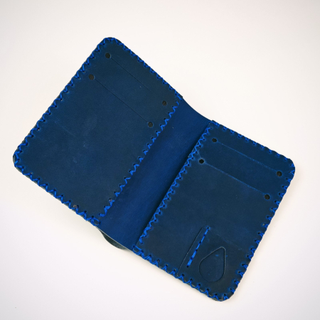 Portofel, din piele naturala, Jack M, Albastru [3]