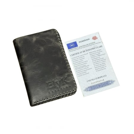 Construieste-ti singur produsul - Portofel, personalizabil, din piele naturala, Jack L, Gri antichizat