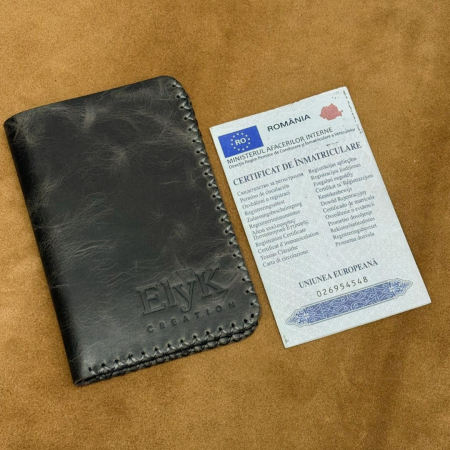 Portofel, personalizabil, din piele naturala, Jack L, Gri antichizat [4]