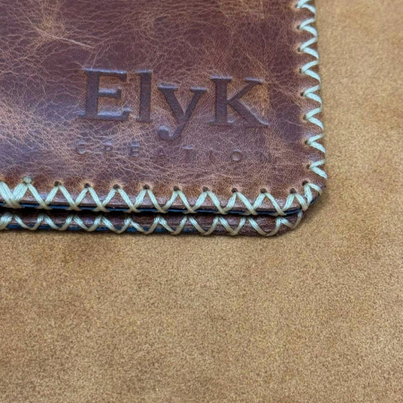 Portofel, personalizabil, din piele naturala, Jack L, Maro antichizat [4]