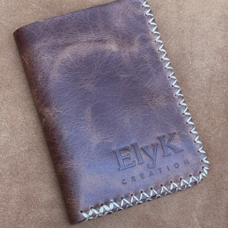 Portofel, personalizabil, din piele naturala, Jack L, Maro antichizat [5]