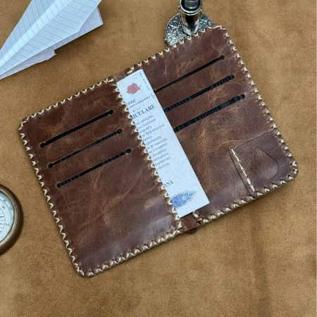 Portofel, personalizabil, din piele naturala, Jack L, Maro antichizat [8]