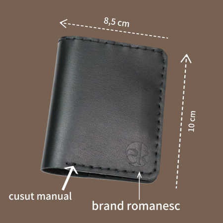 Portofel din piele naturala, personalizabil, Odin, negru [1]