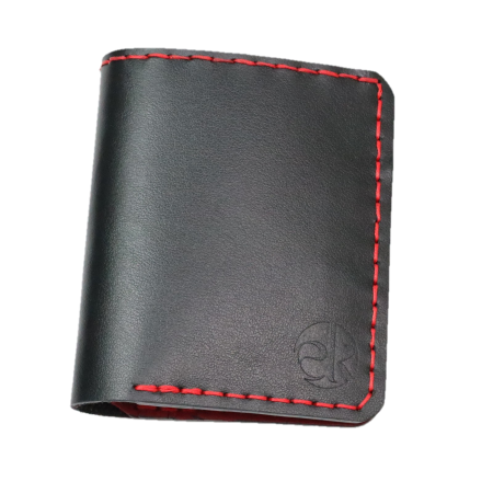 Portofel din piele naturala, personalizabil, Odin, negru cu rosu [7]