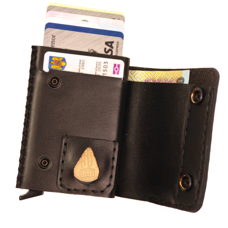 Toate produsele - Portofel din piele naturala, Zeno, negru, protectie RFID