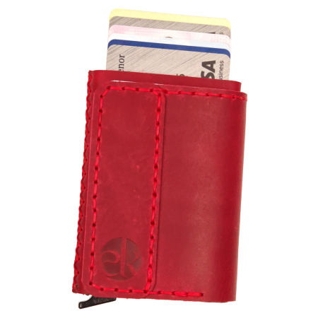 Portofel din piele naturala, Zeno, rosu, protectie RFID [1]
