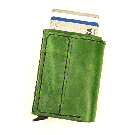 Portofel din piele naturala, Zeno, verde, protectie RFID [1]