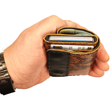 Portofel din piele naturala, Zeno, maro snake, protectie RFID [3]