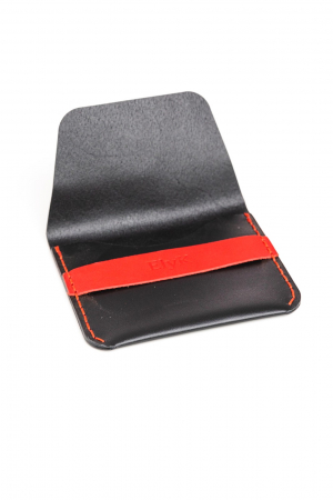 Portofel minimalist din piele naturala, lucrat si cusut manual, Hapi, Handmade, Negru, Produs in Romania [4]