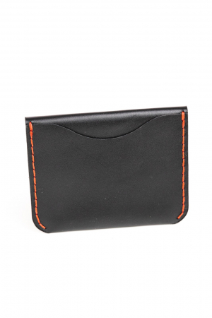 Portofel minimalist din piele naturala, lucrat si cusut manual, Hapi, Handmade, Negru, Produs in Romania [3]