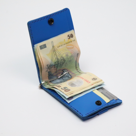 Portofel slim barbati din piele naturala, lucrat si cusut manual, Loki, handmade, Maro ( Crazy Horse ) [2]