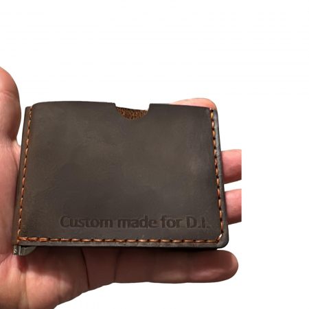 Portofel minimalist. personalizabil, din piele naturala, Loki, Negru Mat, lucrat si cusut manual, handmade [3]