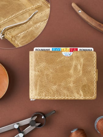 portofele barbati personalizabile - Portofel Minimalist Personalizabil Loki din Piele Naturala - Lucrat Manual