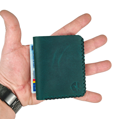 Portofel personalizabil barbati din piele naturala, Jack S, turcoaz [5]