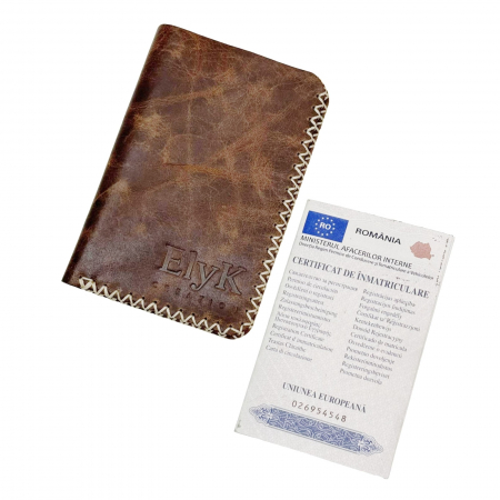 Construieste-ti singur produsul - Portofel, din piele naturala, compartiment marunt, Jack 2 L, Maro