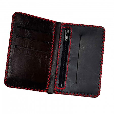 Portofel, personalizabil, din piele naturala, compartiment marunt, Jack 2 L, Negru antichizat [6]