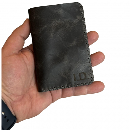 Portofel, personalizabil, din piele naturala, compartiment marunt, Jack 2 M, Gri [1]