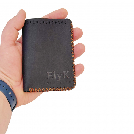 Portofel, personalizabil, din piele naturala, compartiment marunt, Jack 2 M, Negru [3]