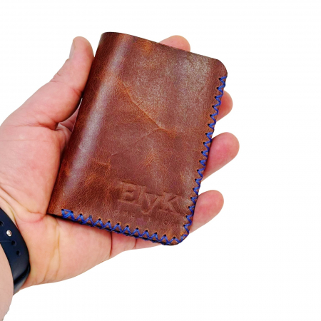 Portofel, personalizabil, din piele naturala, compartiment marunt, Jack 2 M, Maro-roscat [6]