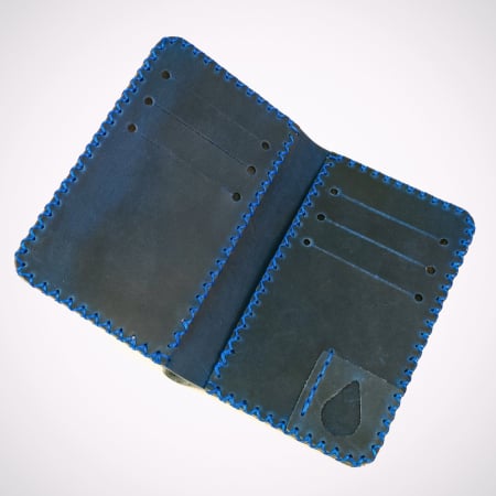 Portofel, personalizabil, din piele naturala, Jack L, Albastru [2]