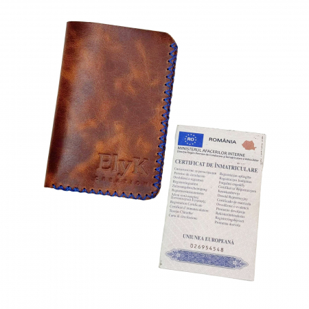 Portofel, personalizabil, din piele naturala, Jack L, Maro-roscat [2]