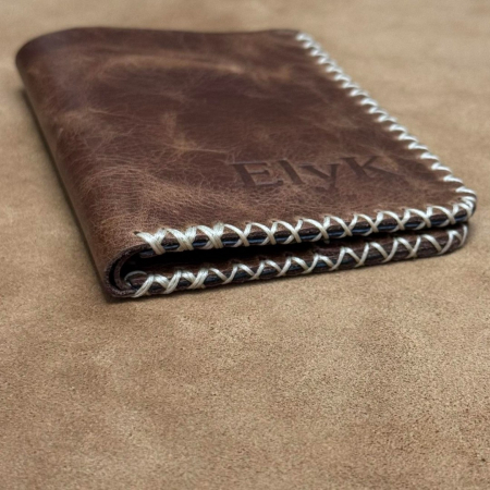 Portofel, personalizabil, din piele naturala, Jack M, Maro antichizat [6]