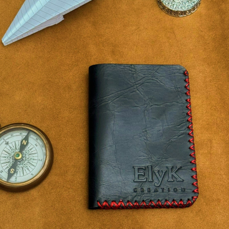 Portofel, personalizabil, din piele naturala, Jack M, Negru antichizat [3]